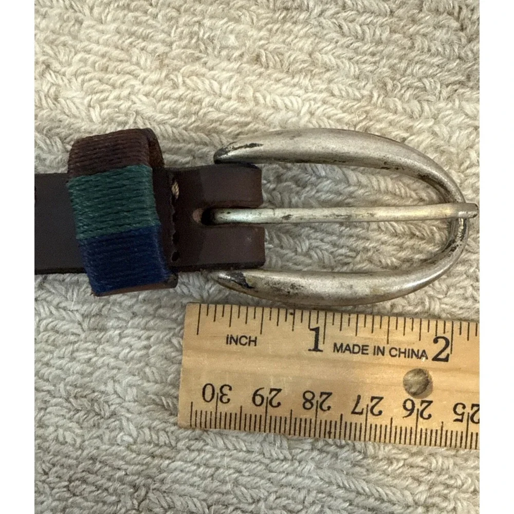 Industria Argentina Brown Handmade Leather Embroidered Gaucho Polo Belt 32